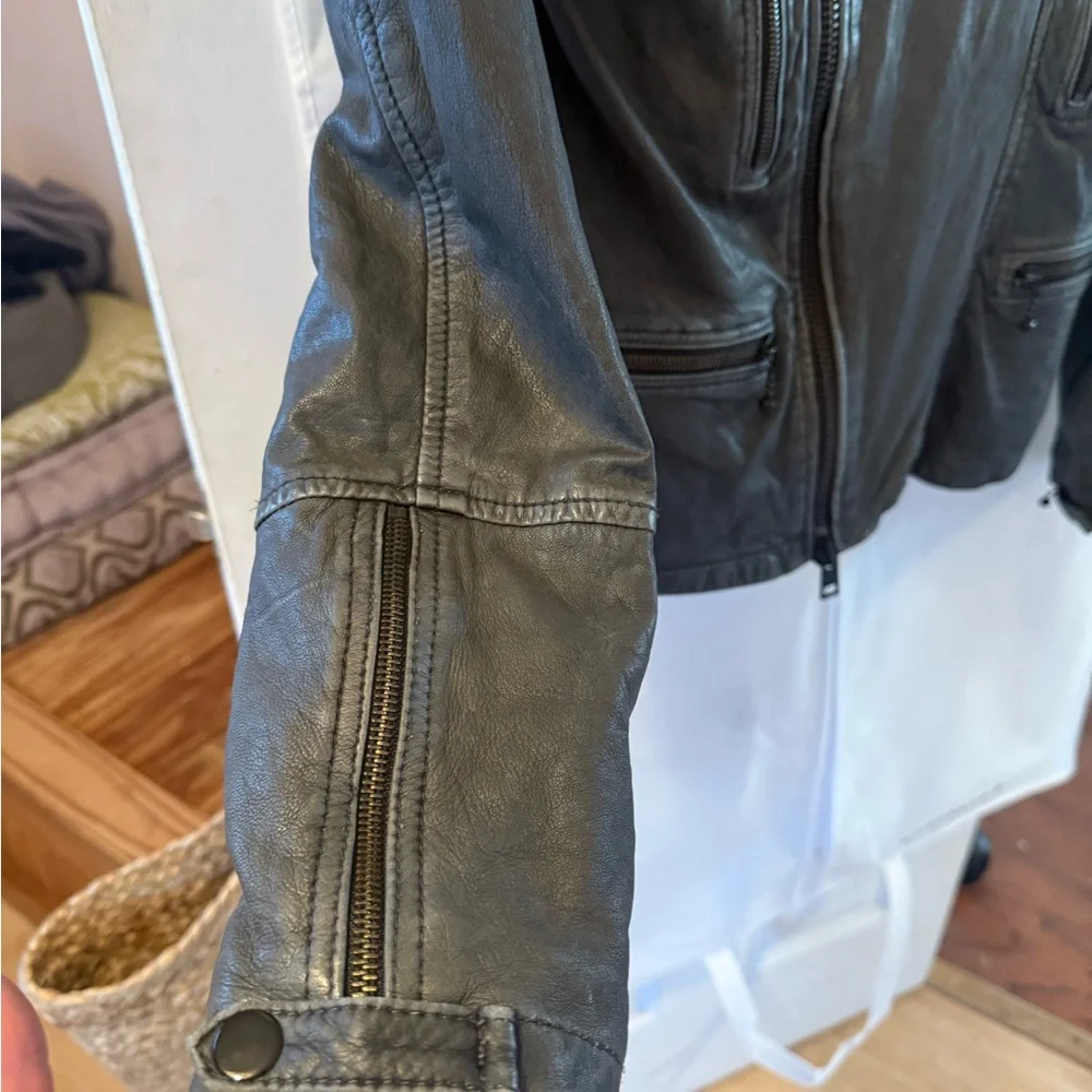 All Saints Black Leather Jacket - Picture 5 of 10